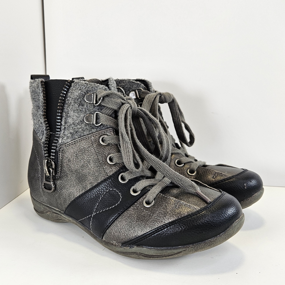 Kids Side Zip Ankle Boots Winter Trendy Cozy Gray Black Taupe Boys Size 5